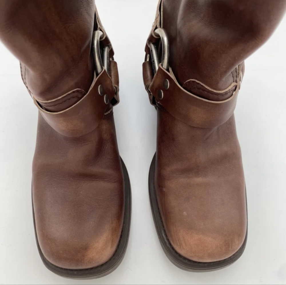 Miu Miu Harness Buckle Boots Brown Leather - Picture 9 of 11